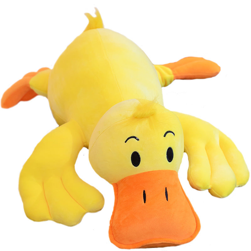 Soft Cute Lying-Style Big Yellow Duck Plush Toy – Cozy Down Cotton Plush Doll