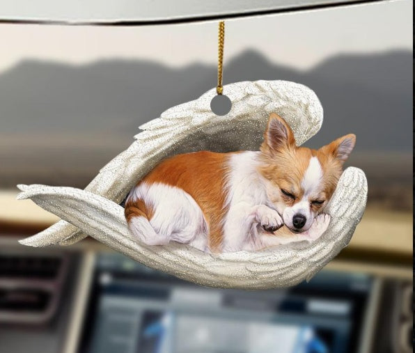 Sleeping Dog Angel Car Pendant, Acrylic Hanging Ornament for Cars, Doors & Home Decor