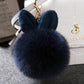 Colorful Bunny Fur Keychain, Soft Plush Rabbit Bag Charm for Women