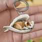 Acrylic Creative Cute Dog Keychain, Animal Cartoon Pendant with Single or Double-Sided Printing