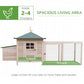 Wooden Chicken Coop – Pine Wood Hen House with Run, Nesting Box & Weather-Resistant Roof
