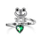 Vibrant Style: Adjustable Fashion Alloy Frog Ring with Zircon Inlay (Green or Blue).