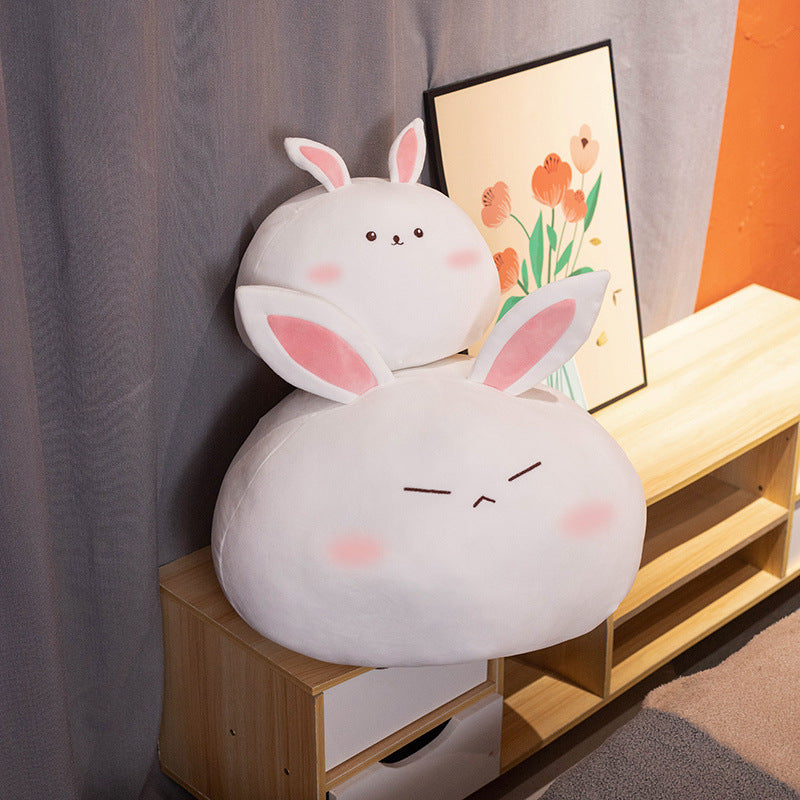 New Soft Cute Bunny Doll Pillow, Short Plush Stuffed Rabbit Cushion (30–50cm, 3 Expressions)