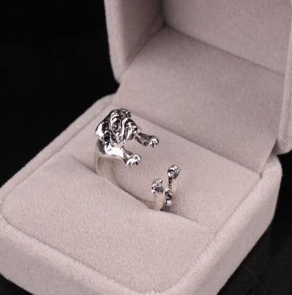 Pug & Shar Pei Dog Ring, Alloy Geometric Pet-Themed Fashion Jewelry