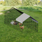 Poultry Farming Outdoor Metal Chicken Coop – Black Gray Fabric & Metal Enclosure