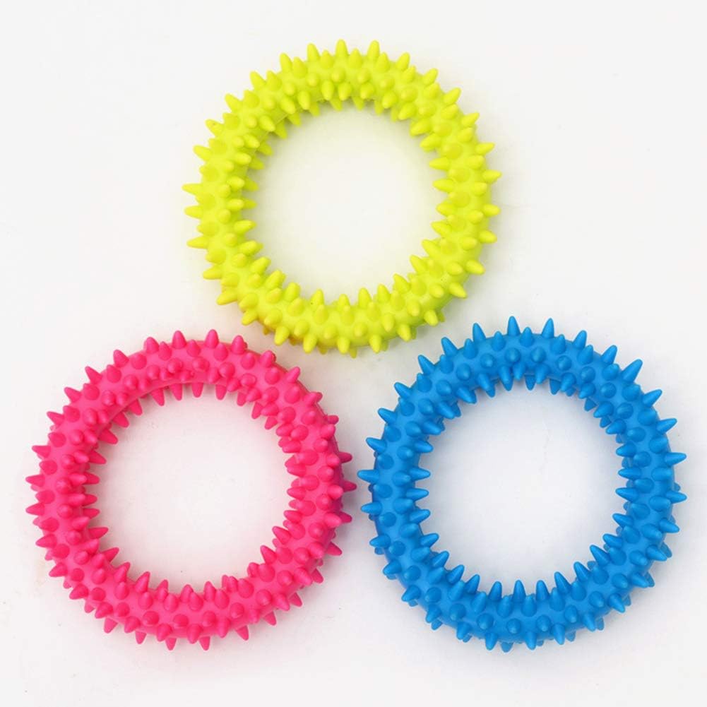 TPR Spiky Circle Dog Chew Ring, Bite-Training Molar Toy & Teeth-Cleaning Pet Supply