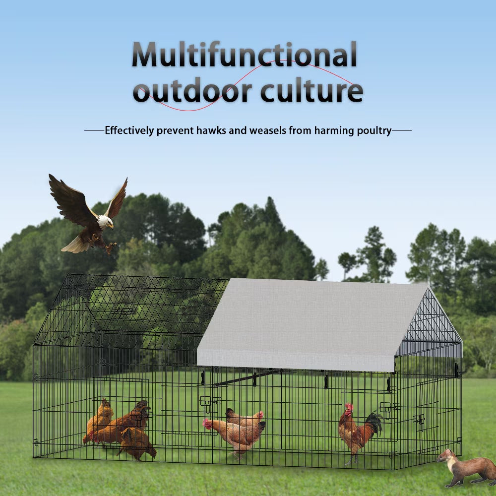 Pointed Wire Chicken Coop – Outdoor Poultry Breeding Enclosure (Black Gray)