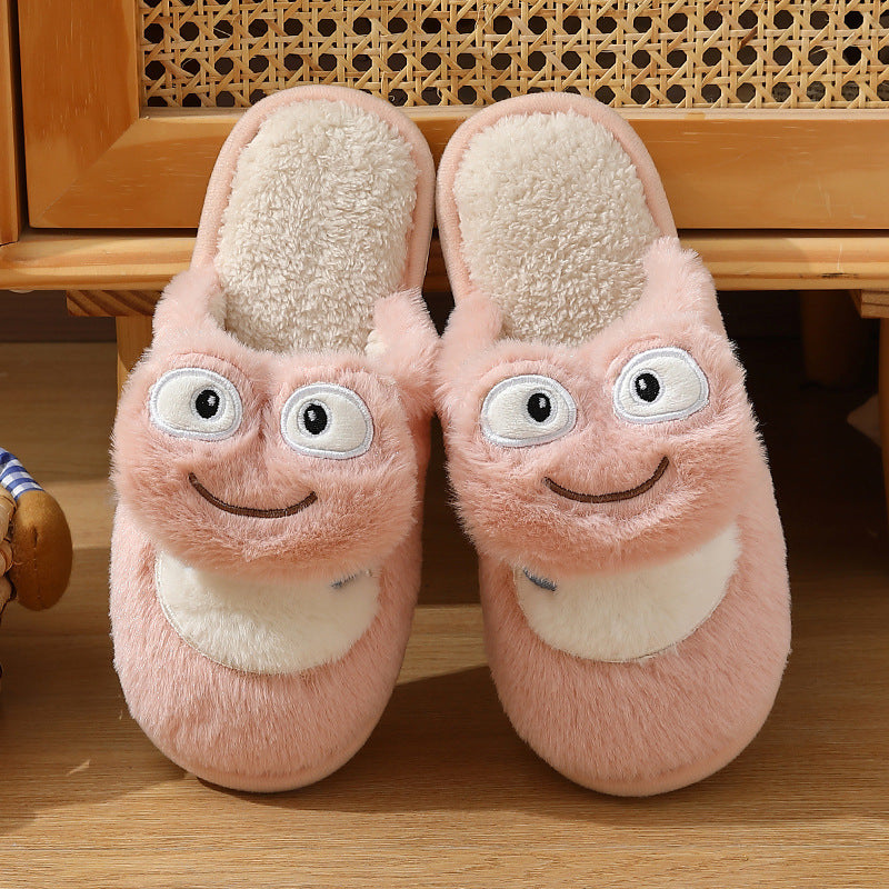 Cozy Winter Fun: Cute Cartoon Frog Indoor Home Plush Warm Slippers (Unisex).