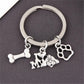 Pet “I Love My Dog” Bone Paw Keychain