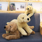 Baby Dog Plush Toy, Soft Cuddle Pillow Stuffed Animal in Khaki & Dark Brown (40cm / 60cm)