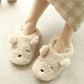 Home Cartoon Dog Soft Plush Slippers, Warm, Shock-Absorbing Indoor Winter Shoes