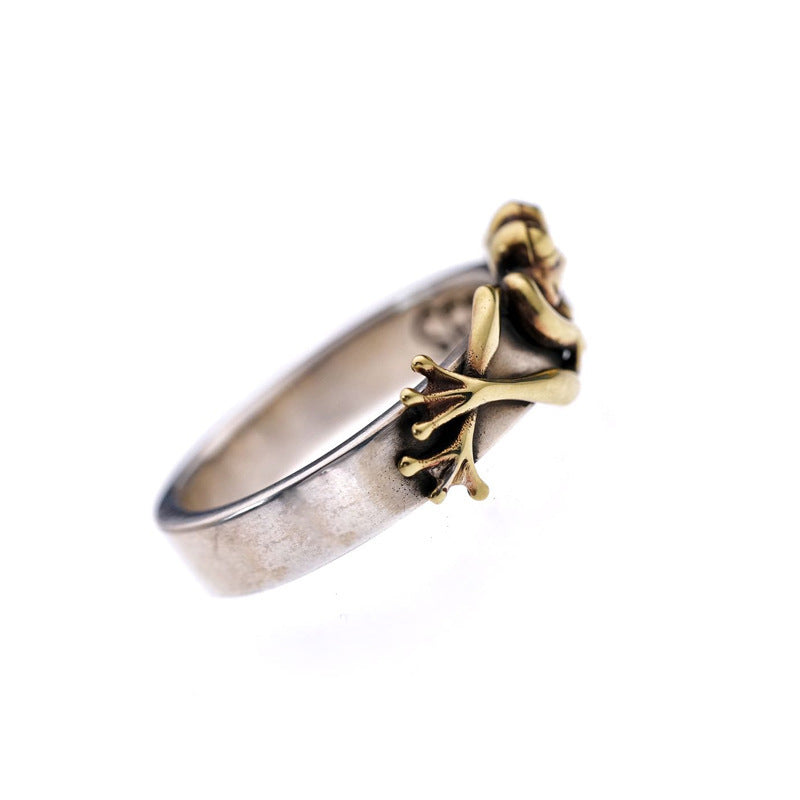 Timeless Love: Tanabata Frog Prince Simple Retro Hand-carved Couple Style Adjustable Ring.