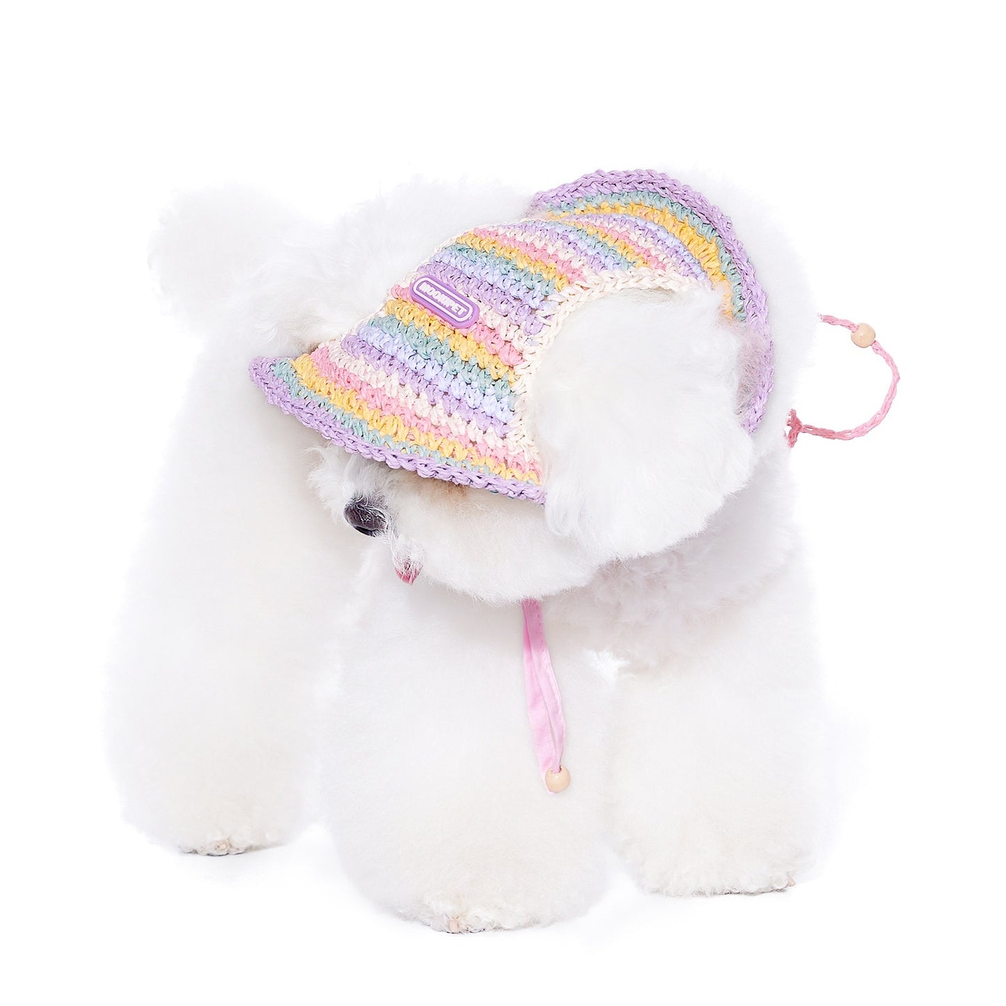 Dog Woven Sun Hat, Summer Paper Hat for Small Dogs, Yorkshire & Bichon