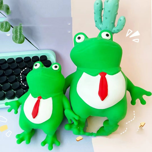 Stress Away: Pinch and Pull Frog Prince TPR Decompression Toy (Two Sizes).