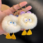 Luxuriously Soft: Real Rex Rabbit Fur Cute Little Duck Car Key Ring.