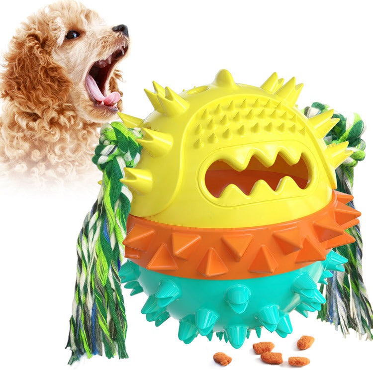 Powerful Sucker Dog Toy, Interactive TPR Suction Cup Tug & Vocal Ball Toy for Active Dogs