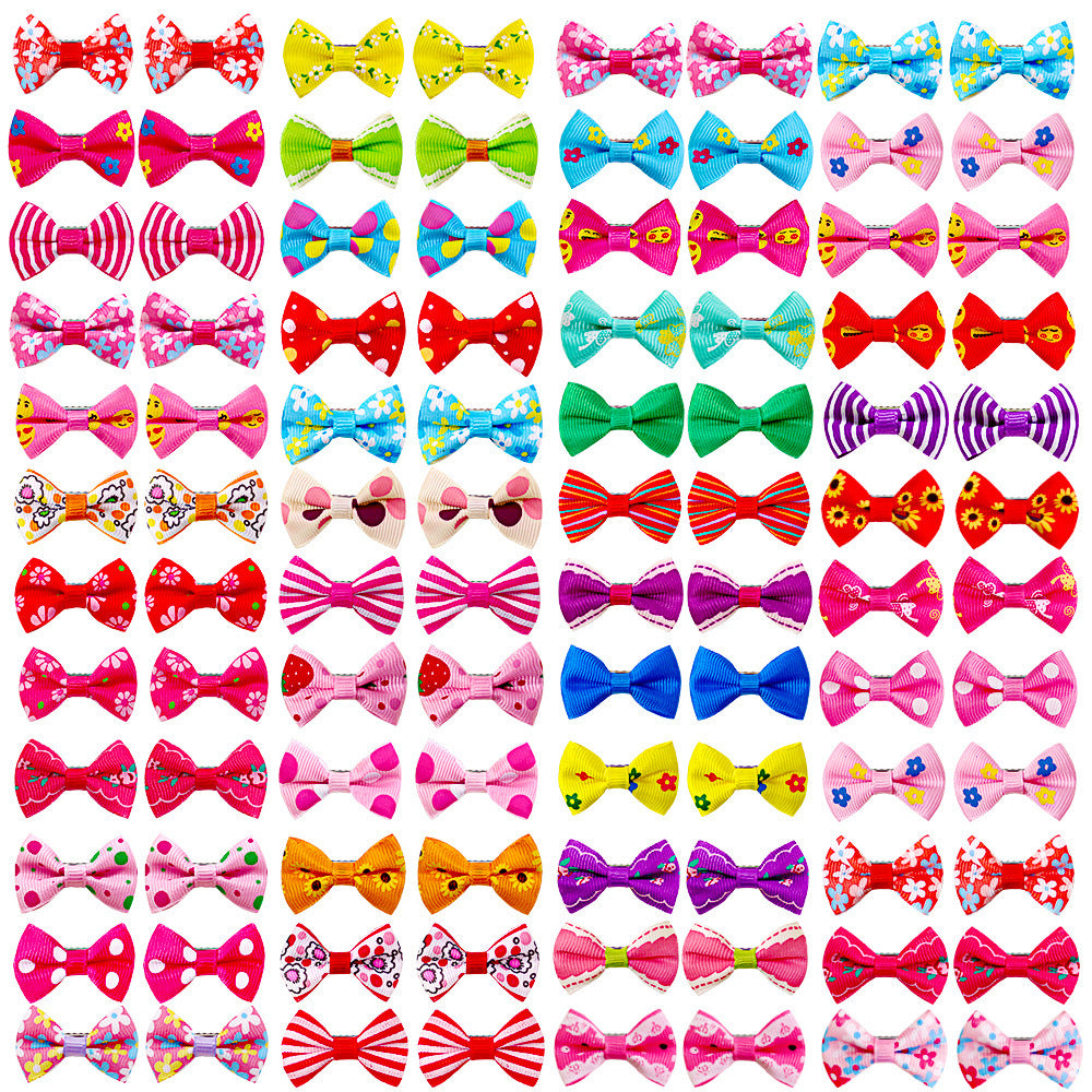 Pet Hairpin Bow Headflower, Cute Dog & Cat Headwear Ornaments (50 PCS Set)