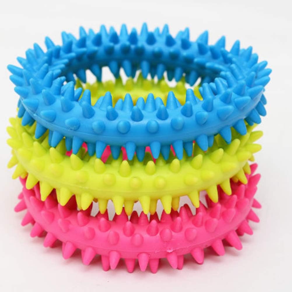 TPR Spiky Circle Dog Chew Ring, Bite-Training Molar Toy & Teeth-Cleaning Pet Supply