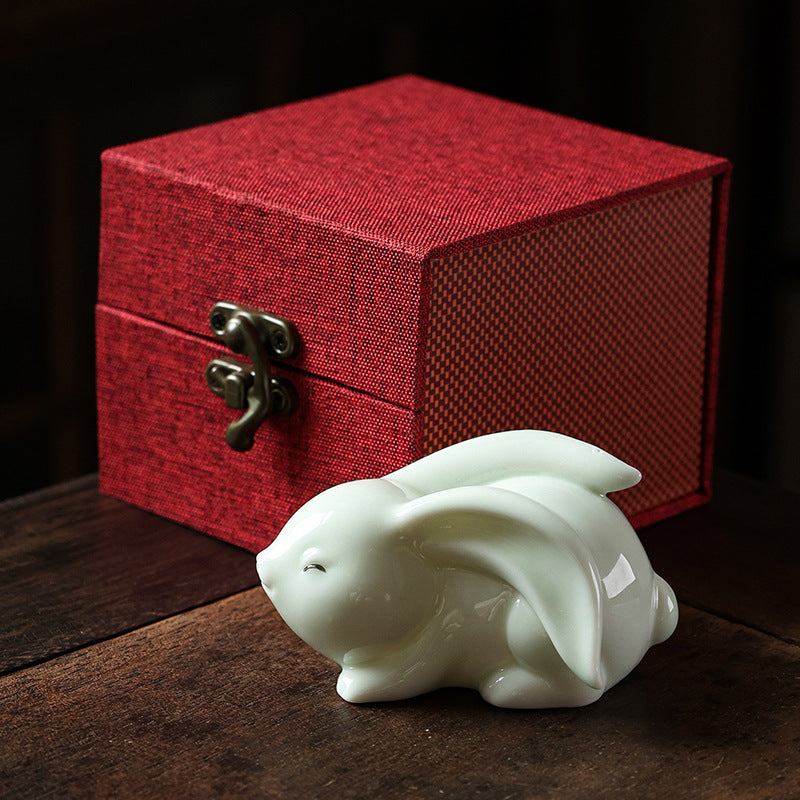 Mascot Creative Ceramic Bunny Ornaments, Lucky & Moon Rabbit Figurines