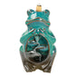 European Charm: Handmade Ceramic Frog Backflow Incense Burner (Kiln-Baked Green).
