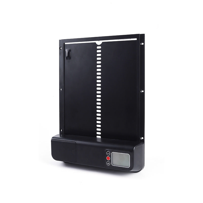 Smart Security: Automatic Chicken Coop Door with Display and Programmable Timing (Black, Plastic).
