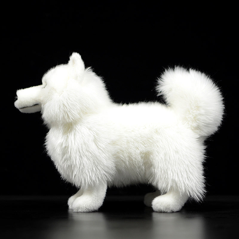 Simulation Dog Doll, Cute Collie Model Plush Figurine (26cm Realistic Puppy Doll)