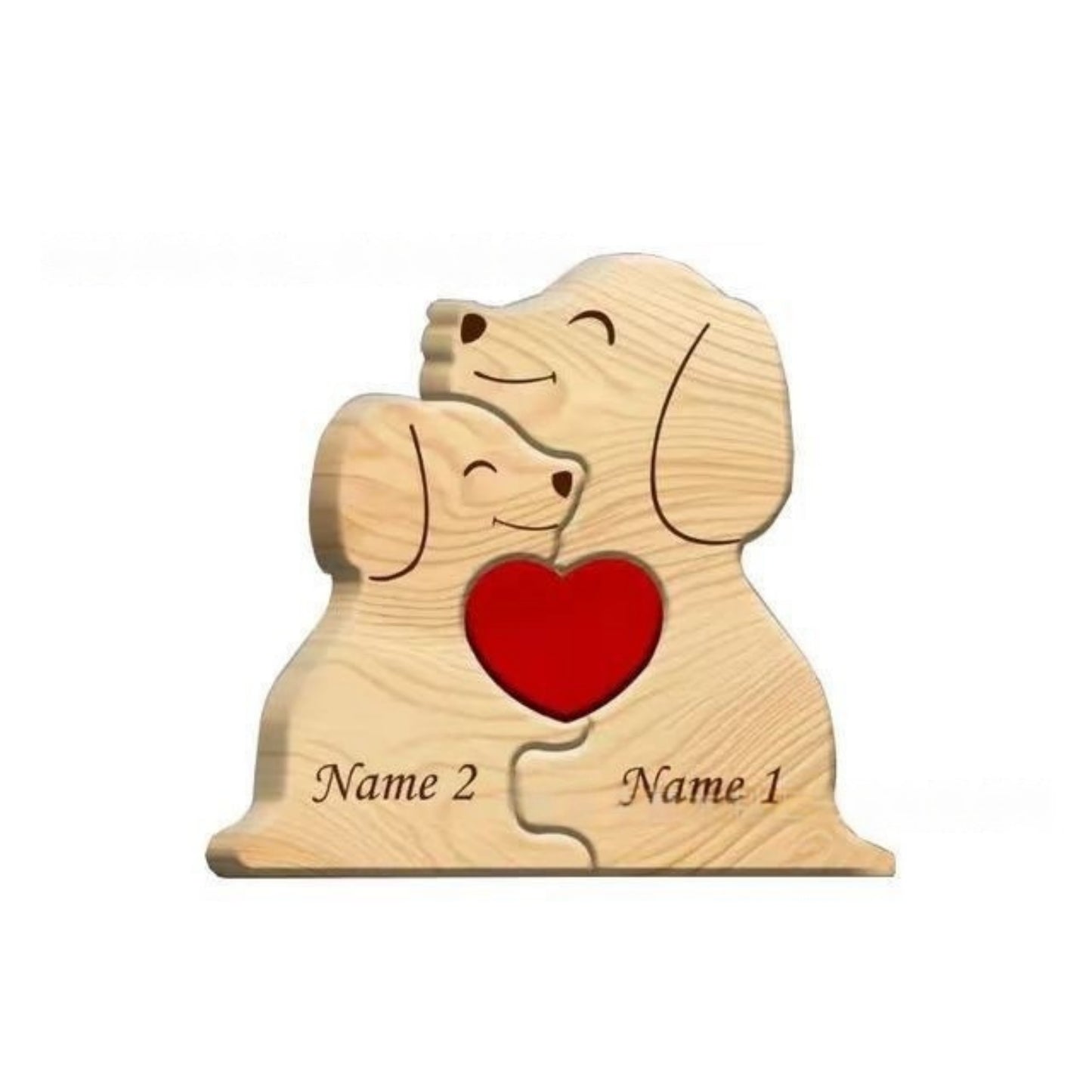 Personalized Wooden Dog-Shaped Ornament, Modern Minimalist Home Decor