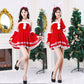 Maid Bunny Christmas Costume, Cute Holiday Dress Set with Shawl, Hat & Skirt