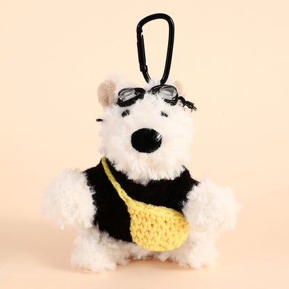 Creative Cartoon Plush West Highland Puppy Dog Keychain