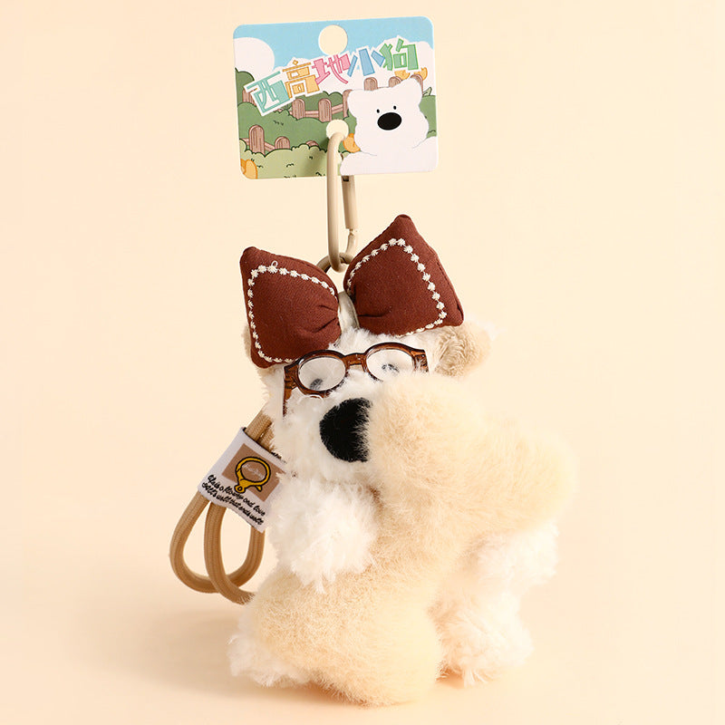 Creative Cartoon Plush West Highland Puppy Dog Keychain