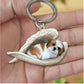 Creative Fashion Cute Dog-Shaped Acrylic Keychain, Single-Sided Print