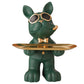 Dog Storage Tray Ornament, Entryway Key Holder Resin Decor (Multiple Colors)