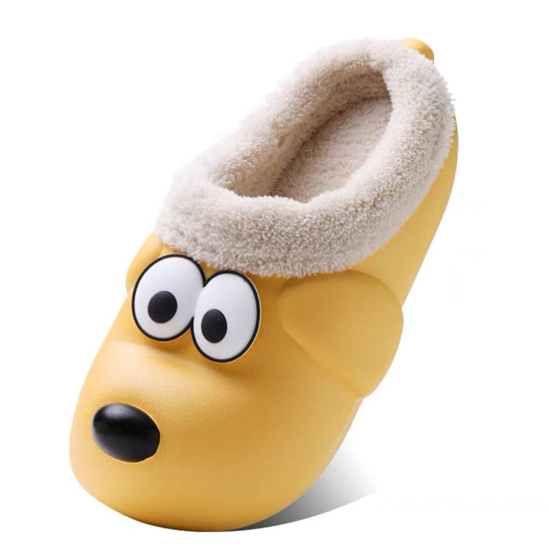Cute Dog Shoes EVA Winter House Shoes, Unisex Fuzzy Cartoon Slippers