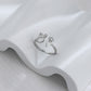 Cute Girlish Bunny & Carrot Ring, Simple Fashion Inlaid Zircon Adjustable Ring