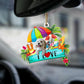 Sleeping Angel Dog Car Pendant, Acrylic Hanging Ornament for Cars, Doors & Home Decoration