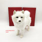 White Samoyed Home Ornament, Handmade Bionic Dog Craft (Rabbit Fur Material)
