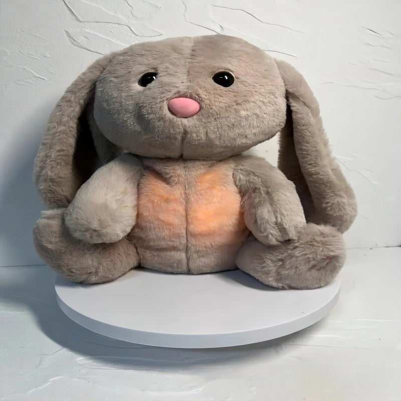 Newborn Comfort: Breathing Rabbit Sensory Plush Toy with Music, Lights, and Rhythmic Motion ($\mathbf{32\text{cm}}$).