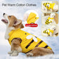 Warm Bee Costume Winter Coat for Dogs & Cats, Velvet-Lined Jacket for Cold Weather (XS–XL)