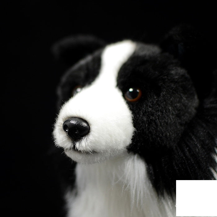 Fashion Simulation Plush Cute Border Collie Doll, 28cm Realistic Puppy Plush Toy