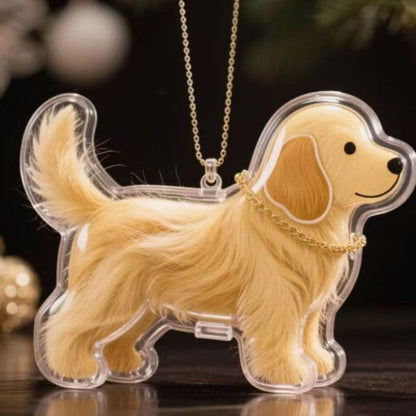 Dog Fur Storage Keychain, Cute Silicone Pet Pendant Accessory
