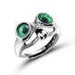 Street Style Statement: Creative Hip Hop Frog Ring with Blue or Green Eyes (Adjustable).