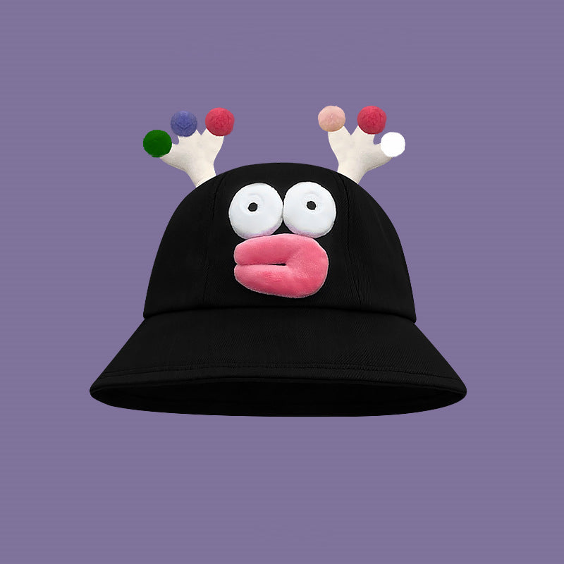 Seasonal Style: Cute Cartoon Fisherman Hat with Frog and Monster Designs (Tie-Dyed).