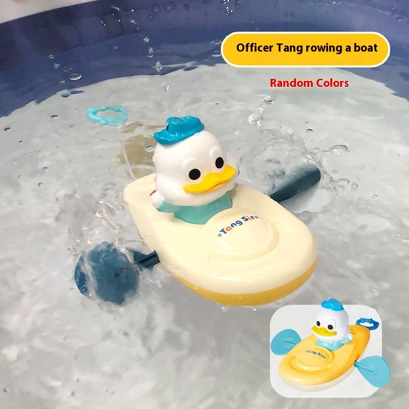 Baby Yellow Duck Water Play Toy – Wind-Up Kayaking Duck with Pull-Wire Action