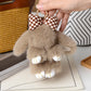 Cartoon Plush Bunny Keychain, Cute 13cm Rabbit Pendant with Bowknot
