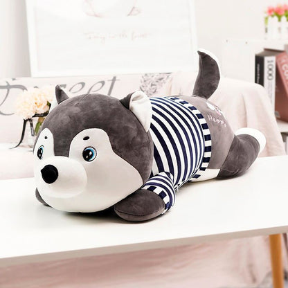 Life-Sized Cuddle: Realistic Husky Plush Dog Toy (Down Cotton, $\mathbf{50}$–$\mathbf{120\text{cm}}$ Tall).