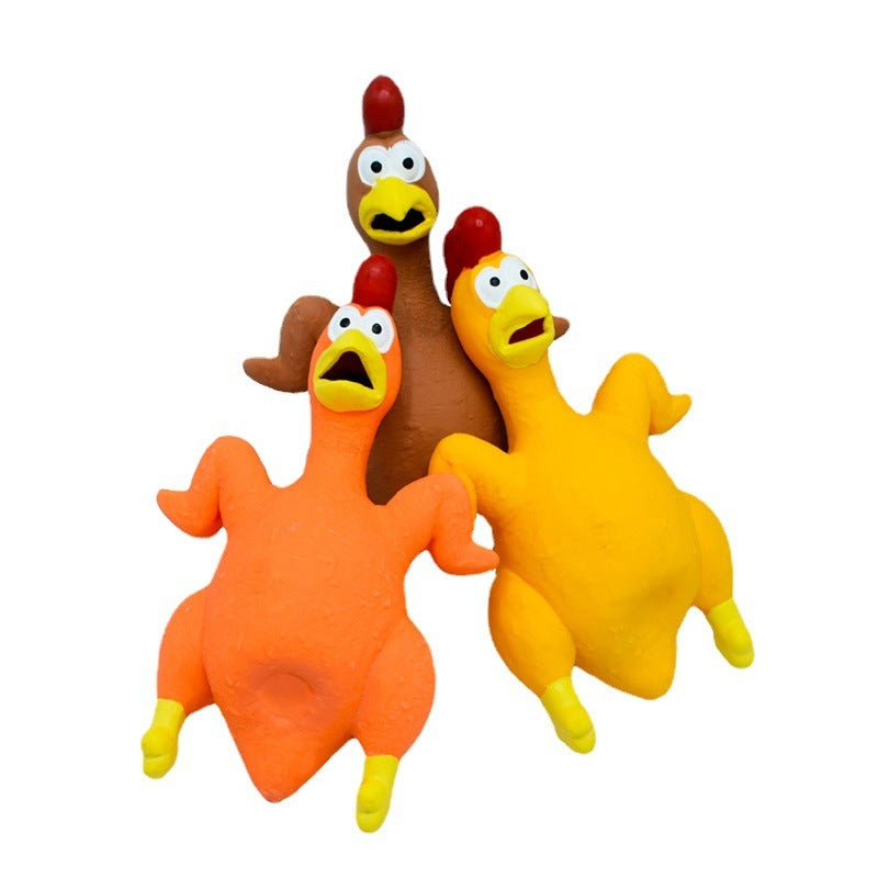 Hilarious Squawk: Roasted Chicken Screaming Vent Toy (Latex, 21cm, 3 Colors).