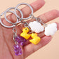 Sky High Style: Cartoon Little Yellow Duck & Cloud Keychain Accessory (Zinc Alloy).