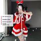 Christmas Bunny Cosplay Uniform, Gold Velvet Women’s Costume Set (Free Size)