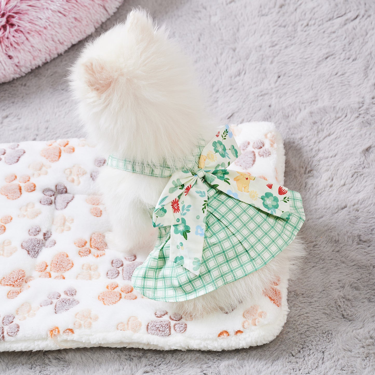 Summer Small Dog Clothes, Pet Harness Dress with Leash for Puppy & Chihuahua Outdoor Wear