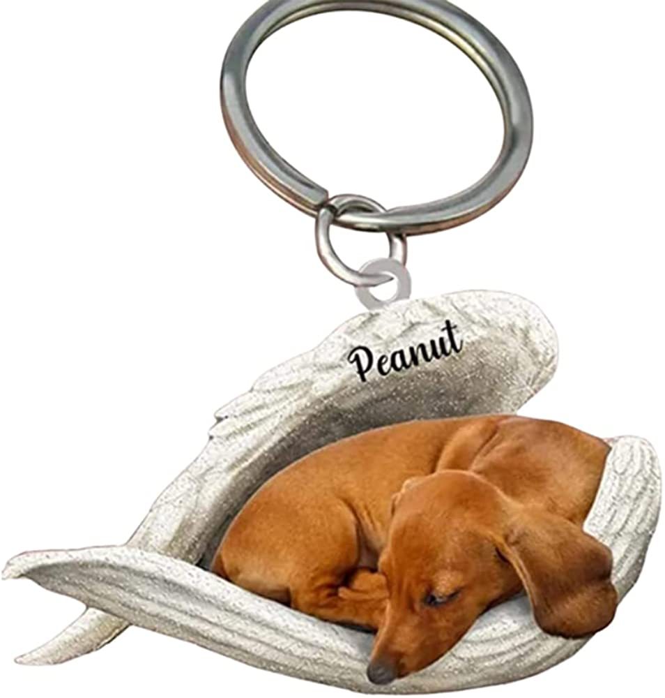 Acrylic Creative Cute Dog Keychain, Double-Sided Printed Animal Pendant